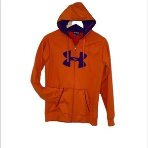 Under Armour large front logo full zipper hoodie size Medium women EUC
